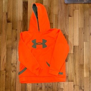 Under Armour Kids Bright Orange Hoodie with Gray Accents